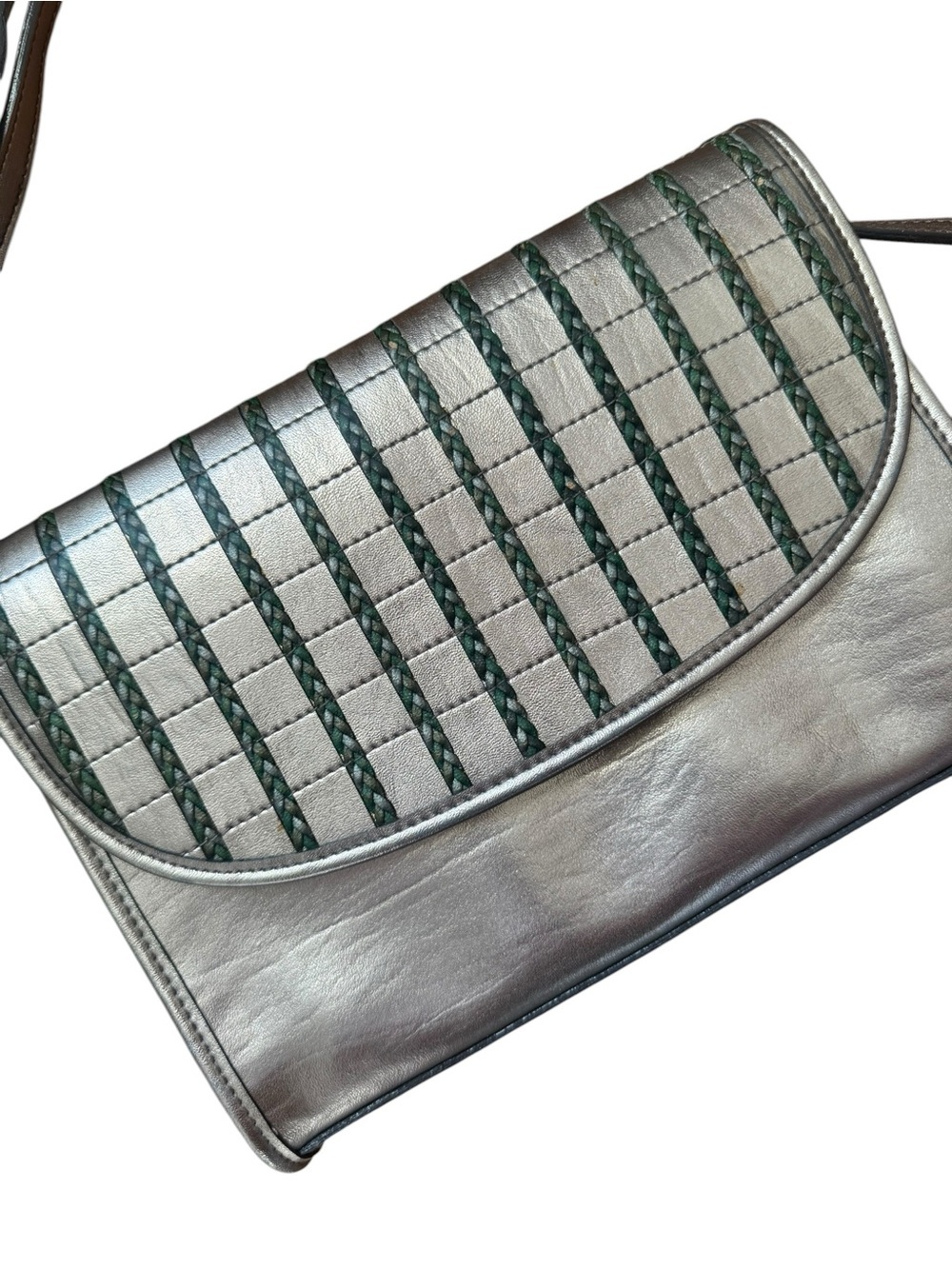 Vintage Silver Festival Crossbody Purse
